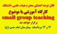 برگزاری کارگاه آموزشی small group teaching ویژه اعضای هیات علمی دانشگاه